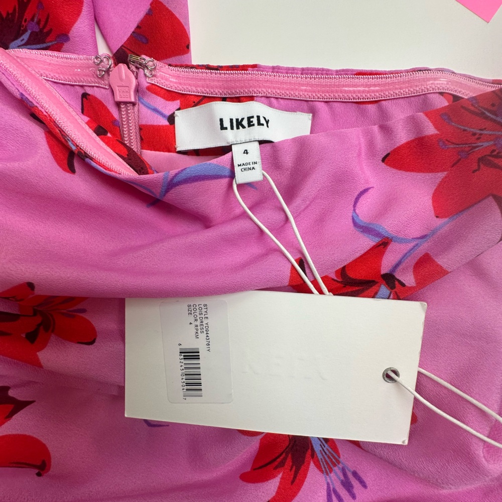 Likely‎ One Shoulder Pink Floral Dress - Picture 2 of 7